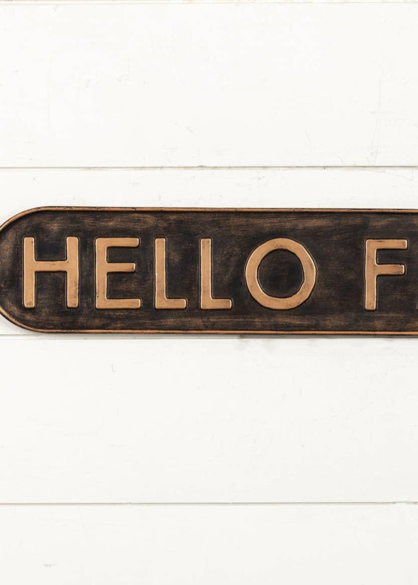 Metal Hello Fall Sign 