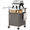 Outdoor Grill Cart with Steel top, Pizza Oven Stand with Cabinet, Spice Rack, Towel Holder, Bottle Opener, Brown