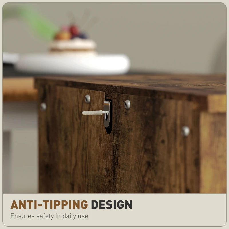 Vertical Filing Cabinet with 2 Drawers, Rustic Farmhouse Office Storage Cabinet for A4, Letter Size, Rustic Brown