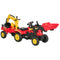 Aosom 3 in1 Kids Ride On Bulldozer/Excavator Toy with 6 Wheels, Controllable Cargo Trailer & Easy Pedal Controls