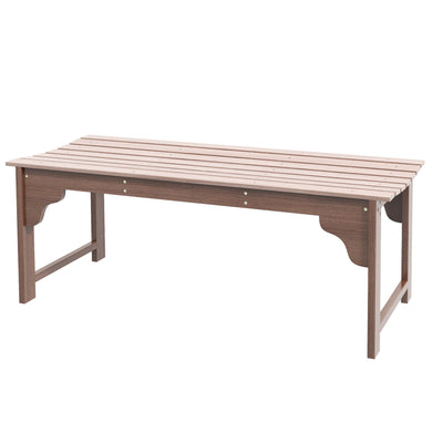 Outsunny Double Wooden Garden Stool Outdoor Porch Bench for Poolside Deck Natural Finish 