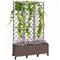 Plastic Raised Garden Bed with Trellis, Self Watering Planter Box with Wheels, Drainage Holes and Plugs