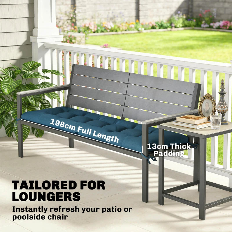 Patio Lounge Chair Cushion, UV50+ Chaise Lounge Chair Cushion with Securing Straps for Patio, 78 x 25.6 inch, Blue