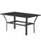 Outdoor Side Table with Slatted Tabletop, Metal Patio Coffee Table for Garden, Balcony, Black
