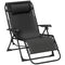 Folding Zero Gravity Chair, 5-Position Adjustable Outdoor Lounge Chair Recliner with Headrest, Black