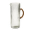 Montauk Pitcher – Hand-Blown Ribbed Glass with Woven Cane Handle, 12” H, Elegant Tableware for Serving or Styling, Summer ’25 Add-On