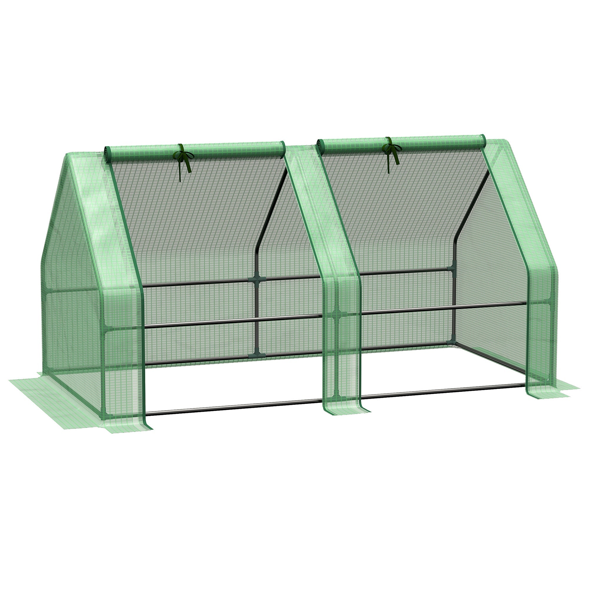 Outsunny Portable Tunnel Grow Pod: 6' x 3' x 3' with Zipper Doors UV PE Cover Outdoor Garden, Green 