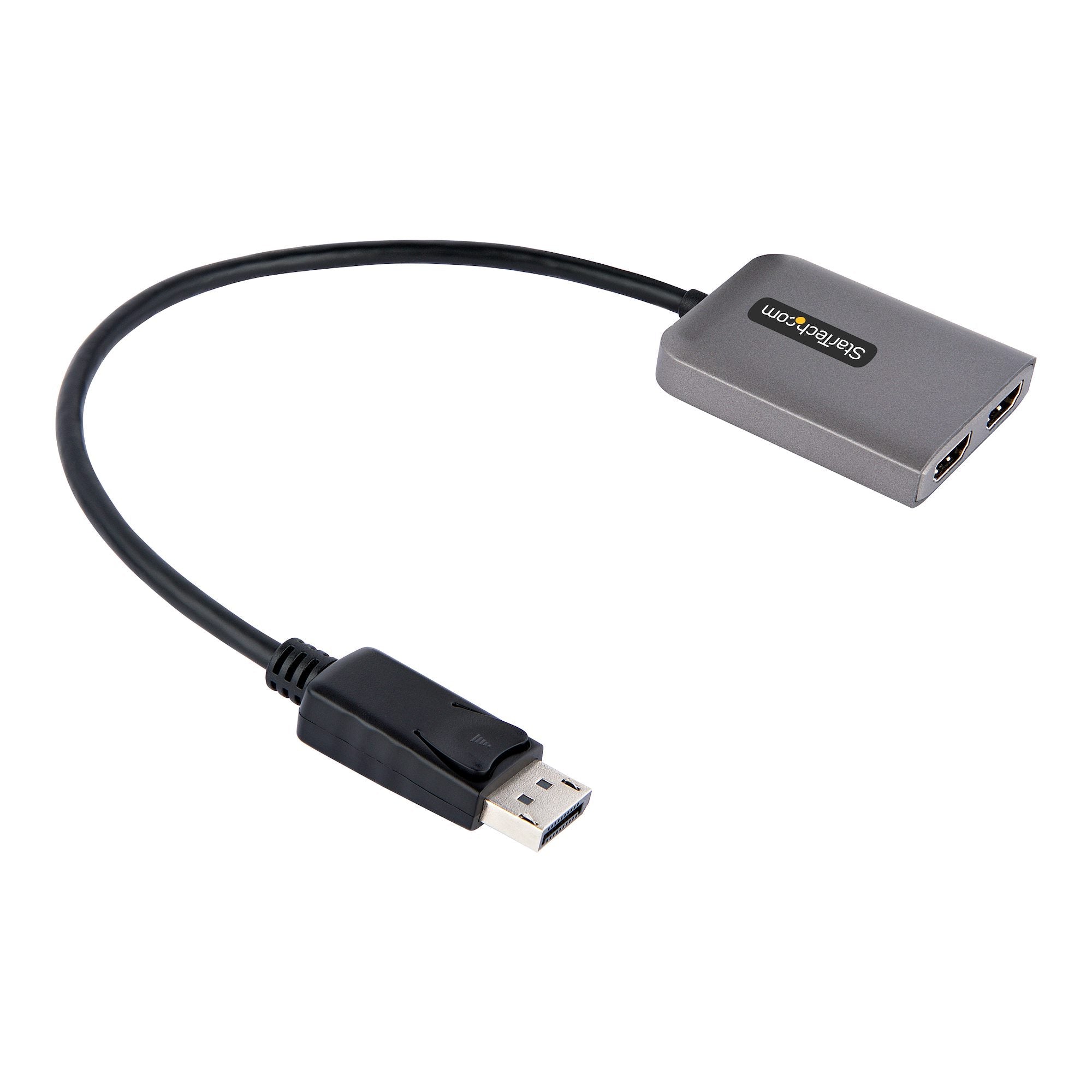DP to Dual HDMI MST HUB - Dual HDMI 4K 60Hz - DisplayPort Multi Monitor Adapter with 1ft / 30cm cable - DP 1.4 Multi Stream Transport Hub, DSC | HBR3 - DP to HDMI Splitter 