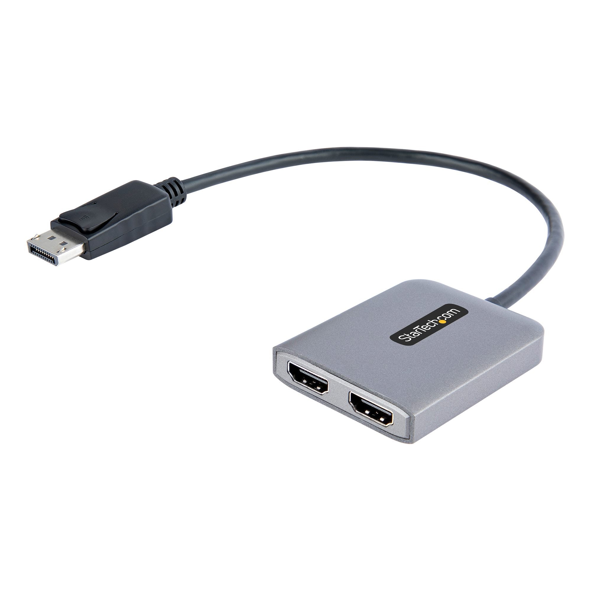 DP to Dual HDMI MST HUB - Dual HDMI 4K 60Hz - DisplayPort Multi Monitor Adapter with 1ft / 30cm cable - DP 1.4 Multi Stream Transport Hub, DSC | HBR3 - DP to HDMI Splitter 
