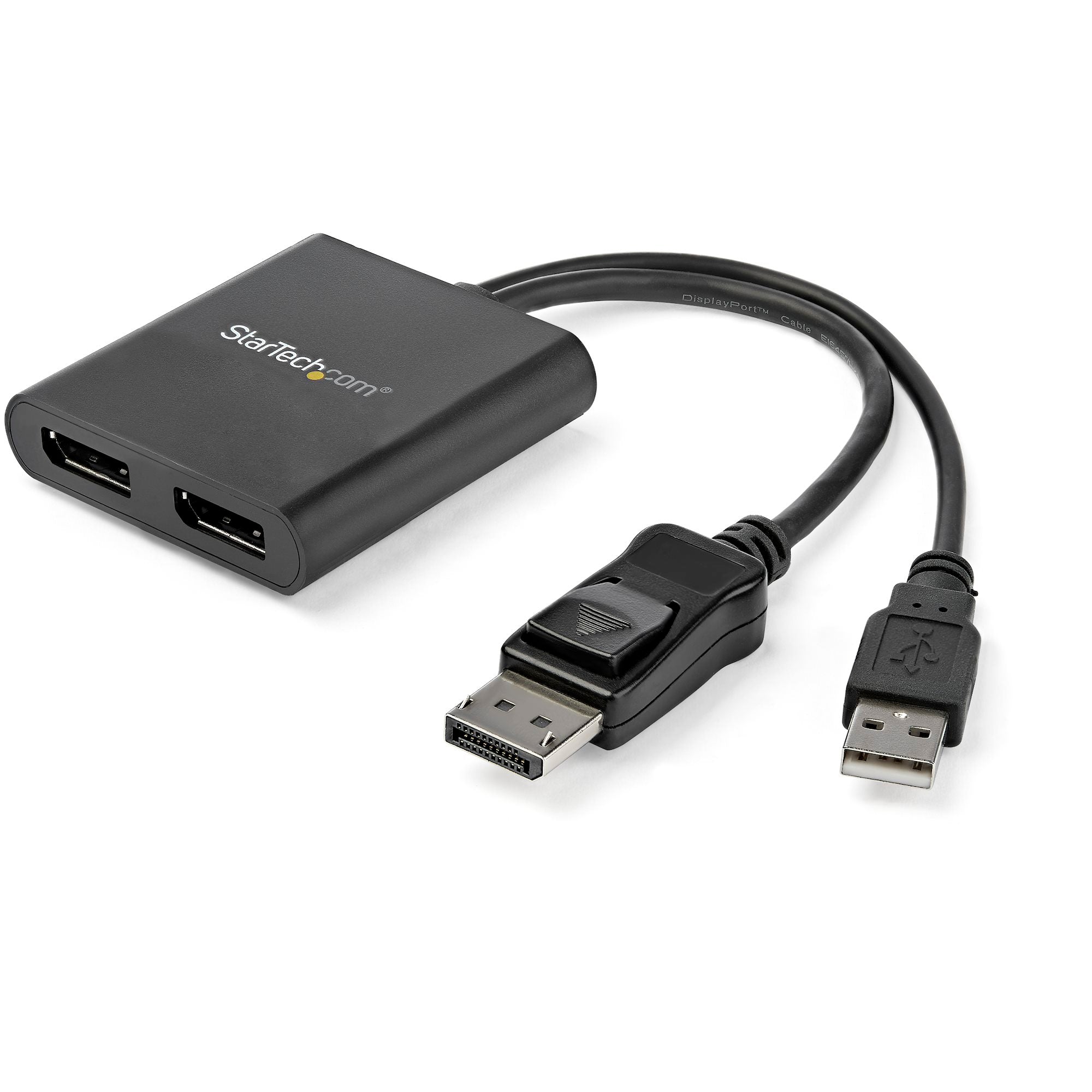 Dual-Monitor DisplayPort 1.2 Splitter, DisplayPort to 2x DP Multi-Monitor Adapter, Dual 4K 30Hz or 1080p 60Hz Computer MST Hub, USB Bus-Powered - Windows Only 