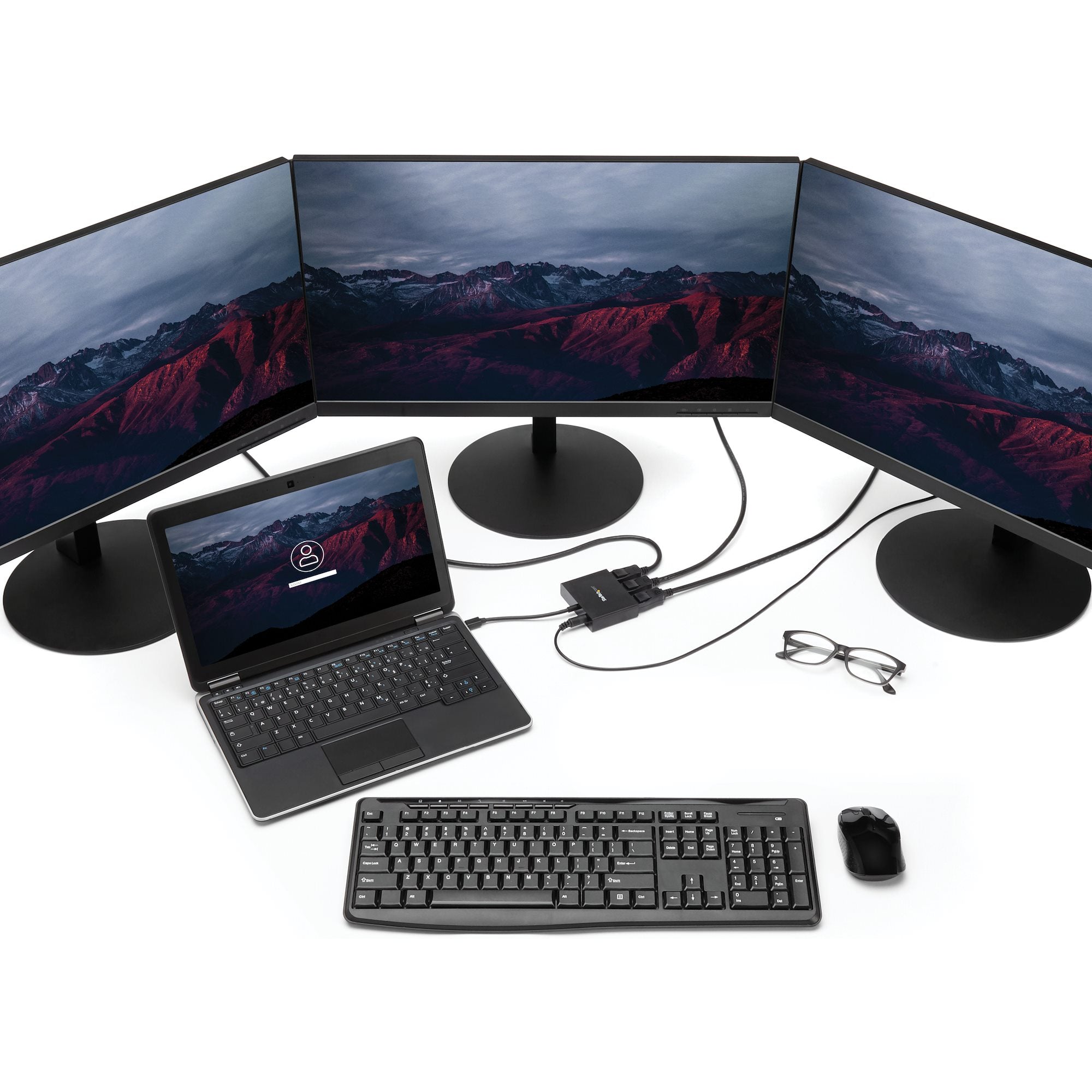 3-Port Multi Monitor Adapter - Mini DisplayPort to DisplayPort MST Hub, Dual 4K 30Hz & 1x 1080p - Video Splitter for Extended Desktop Mode on Windows Only - mDP 1.2 to 3x DP 