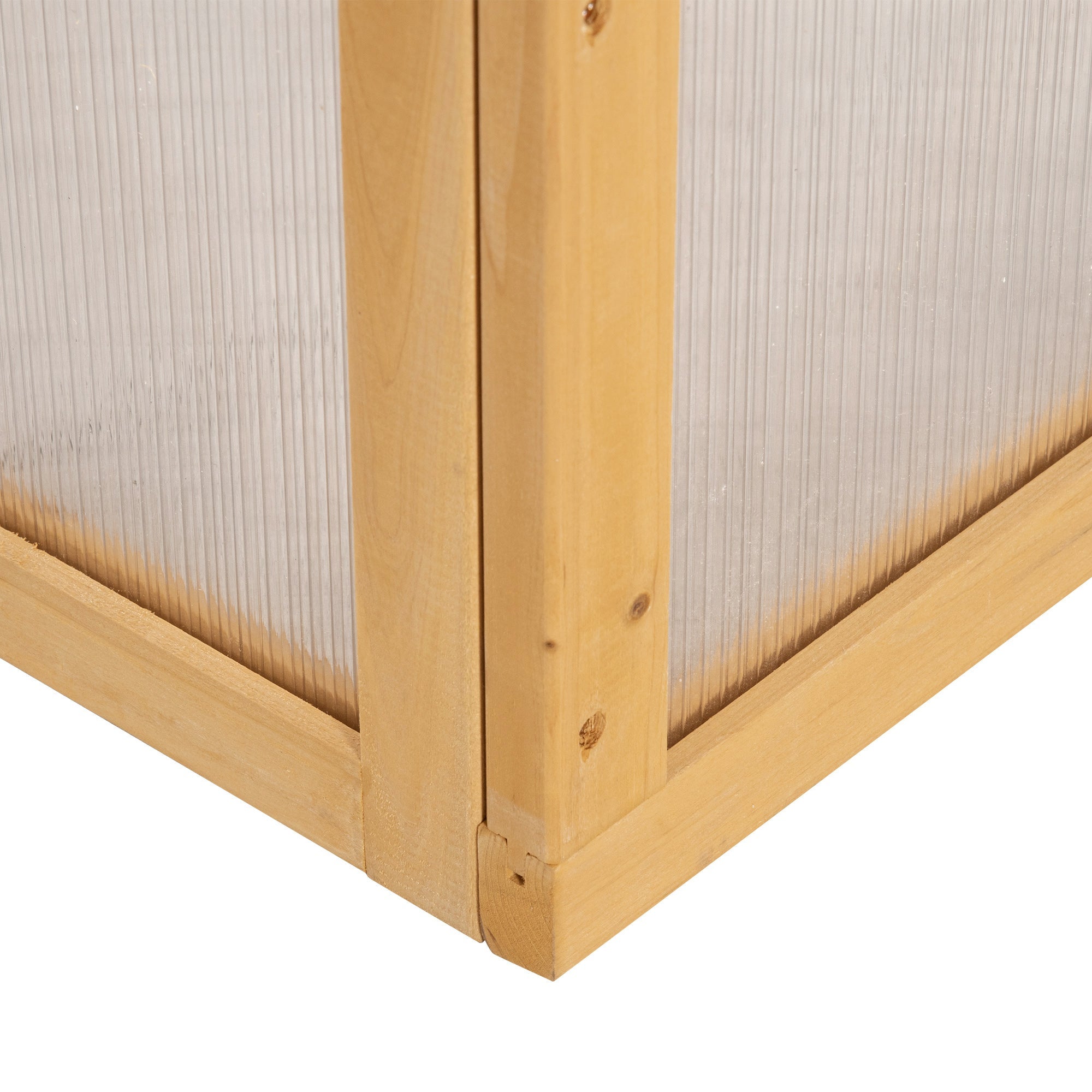 Outsunny Wooden Cold Frame Greenhouse Raised Garden Planter Portable Openable Top 35.5"x23.5"x15.75" Light Brown 