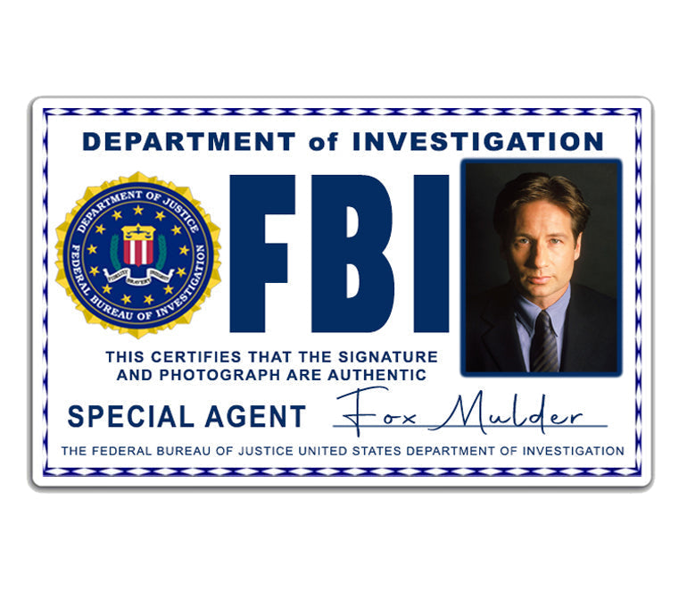 X FILES Fox Mulder FBI ID Card 