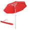 Arc. 6.4ft Beach Umbrella with Aluminum Pole Pointed Design Adjustable Tilt Carry Bag for Outdoor Patio Red