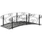 Outsunny Decorative Steel Garden Bridge 6FT with Safety Rails for Backyard Stream Pond Landscaping Black