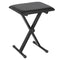 Adjustable Piano Bench, X-Style Folding Piano Stool with Padded Seat, Non-Slip Rubber Feet, Keyboard Chair, Black