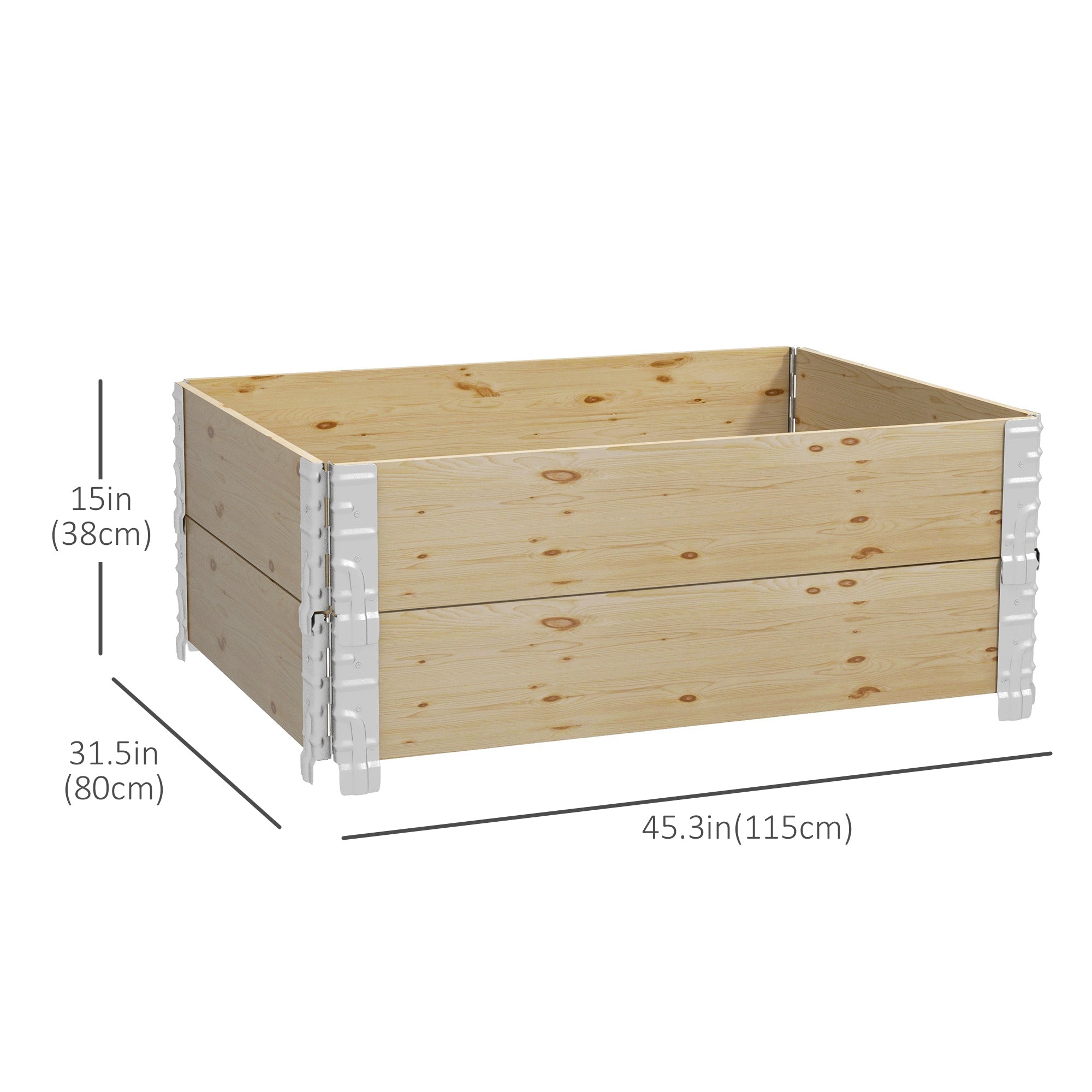 Outsunny Foldable Raised Garden Bed: Two-Box Wooden Planters for Outdoor Veggies/Flowers/Herbs, Easy Assembly 
