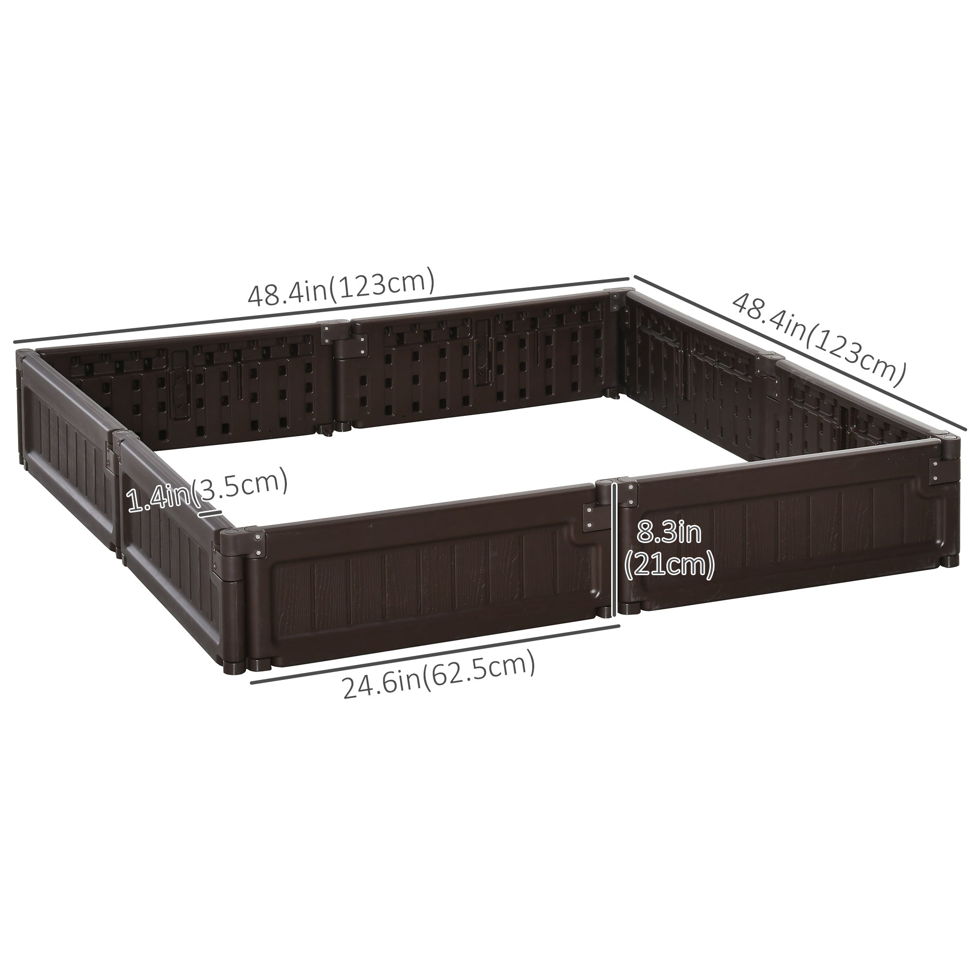 Outsunny 25"x8" Raised Garden Planter: Above Ground Box for Flowers, Herbs, Veggies, Outdoor 