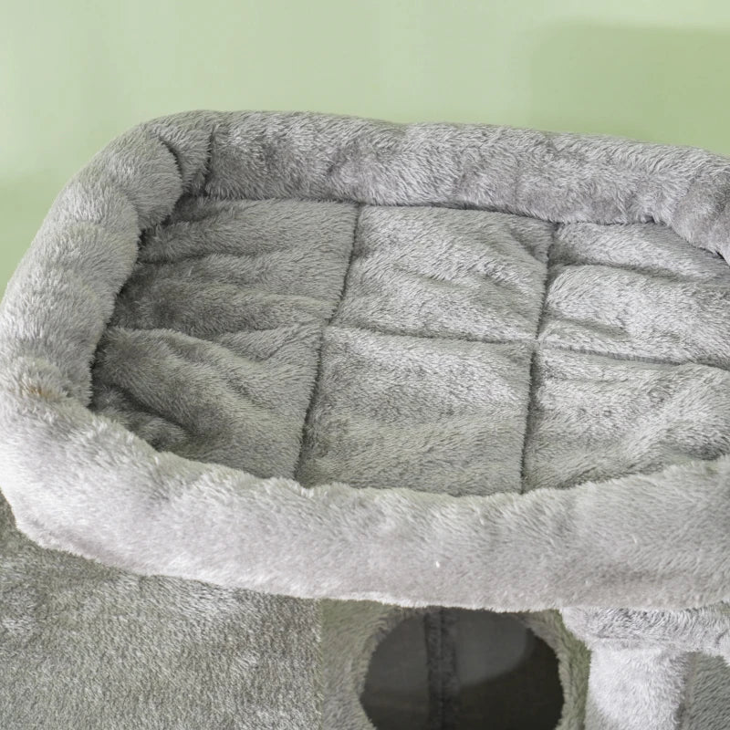 52.5" Cat Tree Tower with Scratching Posts, Cat Condos, Bed, Platforms, Hammocks, for Indoor Cats, Grey