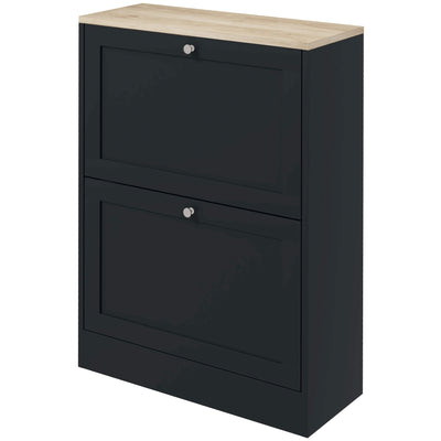 HOMCOM Slim Shoe Storage Cabinet, Modern Shoe Cabinet with 2 Flip Drawers and Adjustable Shelves for 12 Pairs, Black 