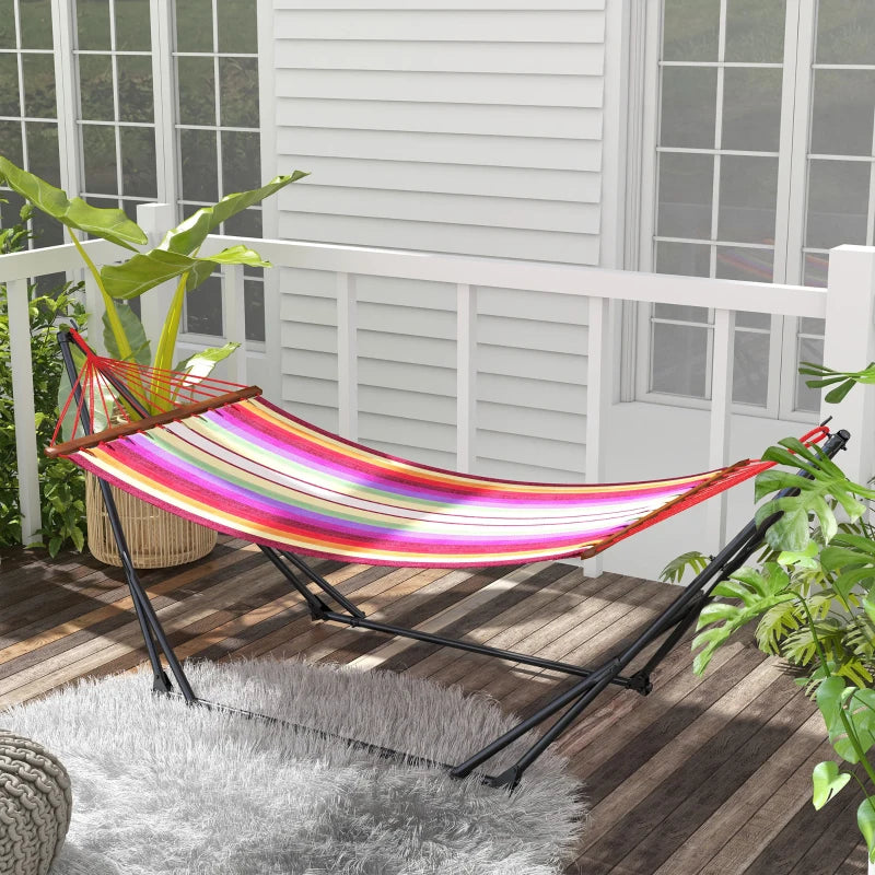 Foldable Hammock Stand, Portable 2 in 1 Hammock Chair Stand Only with Carry Bag, Load Capacity 120, for Patio, Black