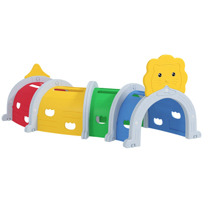 Qaba Lion Design Tunnel for Kids to Crawl Through, for 3-6 Years, Multicoloured 