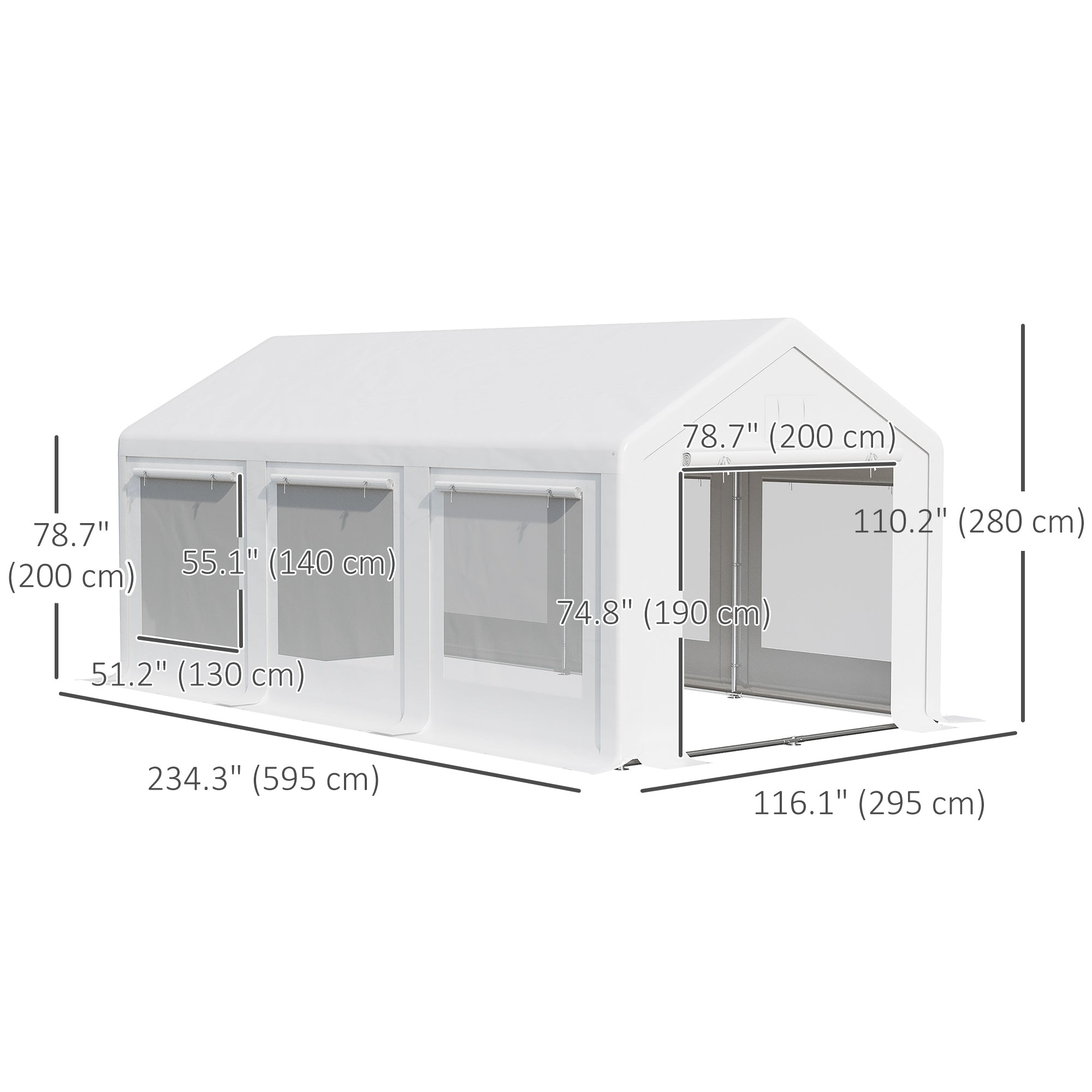 Outsunny 20' x 10' Party Tent Canopy, Gazebo Tent with 6 Removable Side Walls and Windows for Outdoor Event, White 