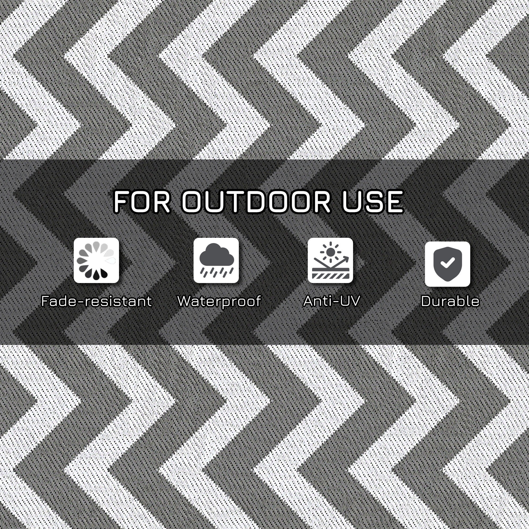 Outsunny Reversible Outdoor RV Rug, Patio Floor Mat, 4' x 6' Plastic Straw Rug for Backyard, Deck, Beach, Camping, Grey & White 