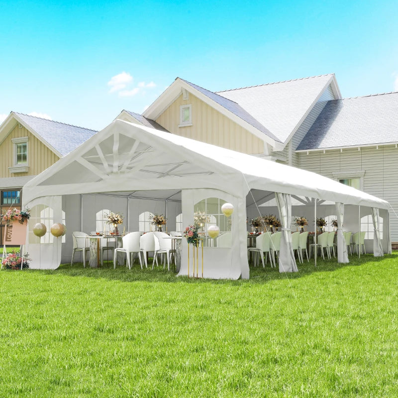 Heavy Duty Party Tent, 20' x 40' Large Sun Shade Canopy Tent for Parties, Wedding, Events, BBQ Grill, White