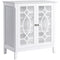 HOMCOM Display Cabinet Sideboard with Glass Doors Adjustable Shelves Elevated Base for Dining Room Living Room White