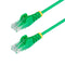 Green Slim CAT6 Ethernet Cable, Snagless, 100W PoE, UTP, LSZH, 28AWG Pure Bare Copper Wire, Slim RJ45 Network Patch Cord w/Strain Reliefs, Fluke Tested