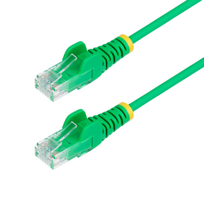 Green Slim CAT6 Ethernet Cable, Snagless, 100W PoE, UTP, LSZH, 28AWG Pure Bare Copper Wire, Slim RJ45 Network Patch Cord w/Strain Reliefs, Fluke Tested 