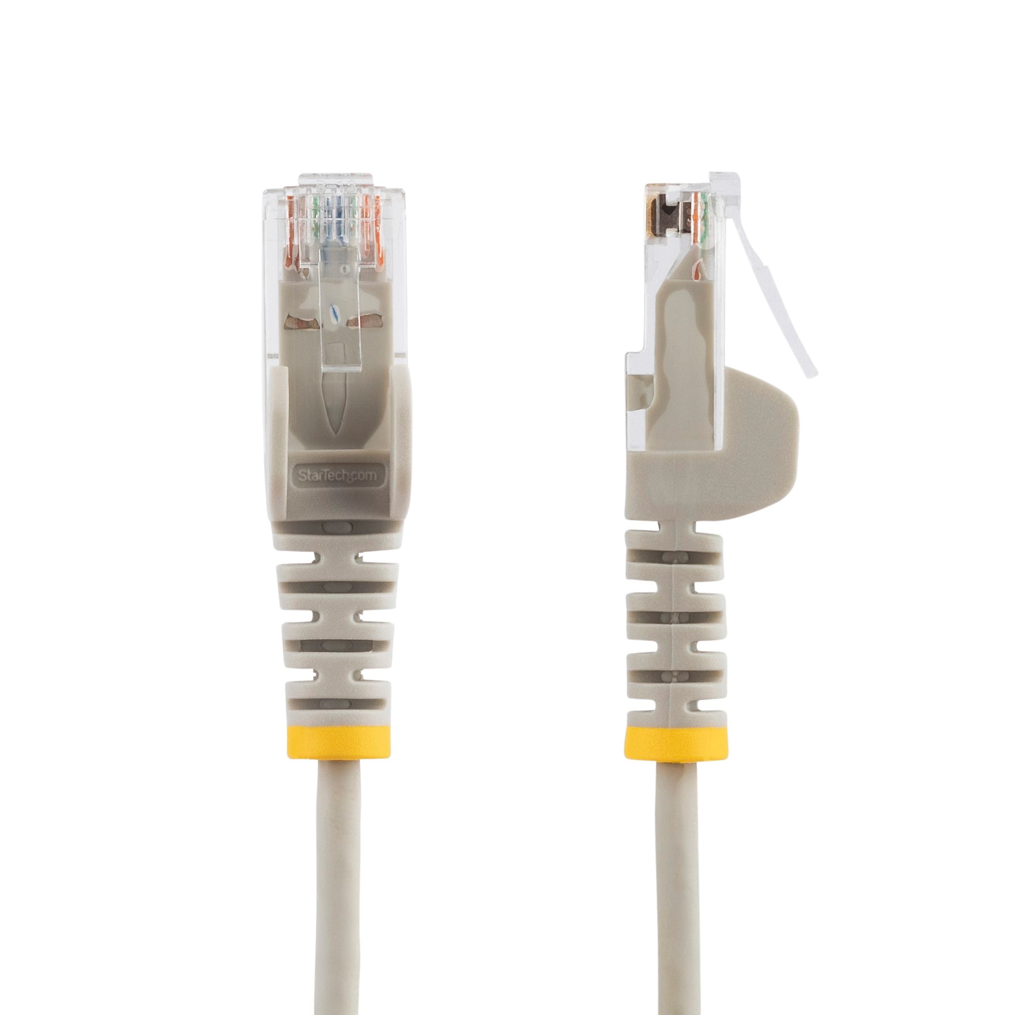 Gray Slim CAT6 Ethernet Cable, Snagless, 100W PoE, UTP, LSZH, 28AWG Pure Bare Copper Wire, Slim RJ45 Network Patch Cord w/Strain Reliefs, Fluke Tested 