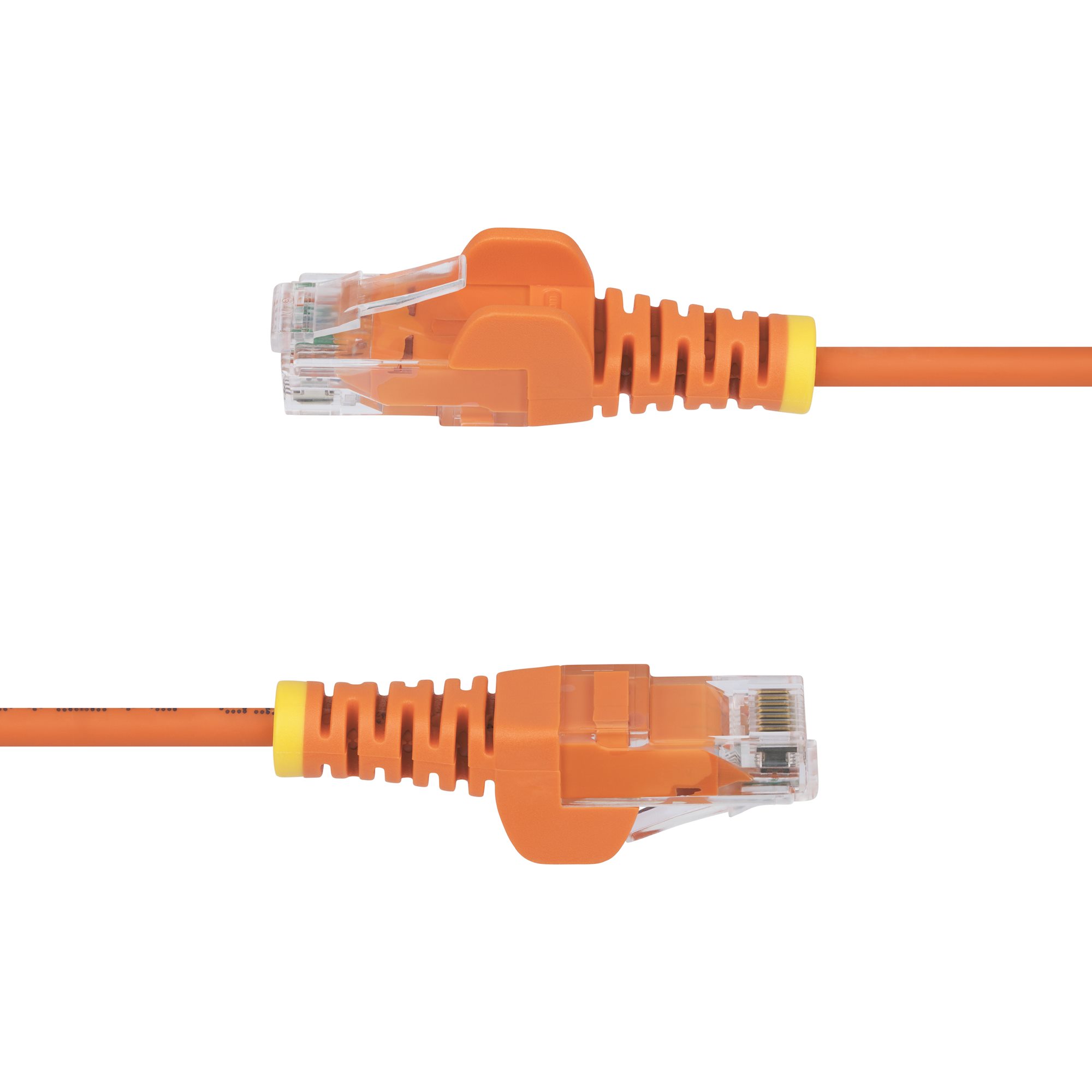 Orange Slim CAT6 Ethernet Cable, Snagless, 100W PoE, UTP, LSZH, 28AWG Pure Bare Copper Wire, Slim RJ45 Network Patch Cord w/Strain Reliefs, Fluke Tested 