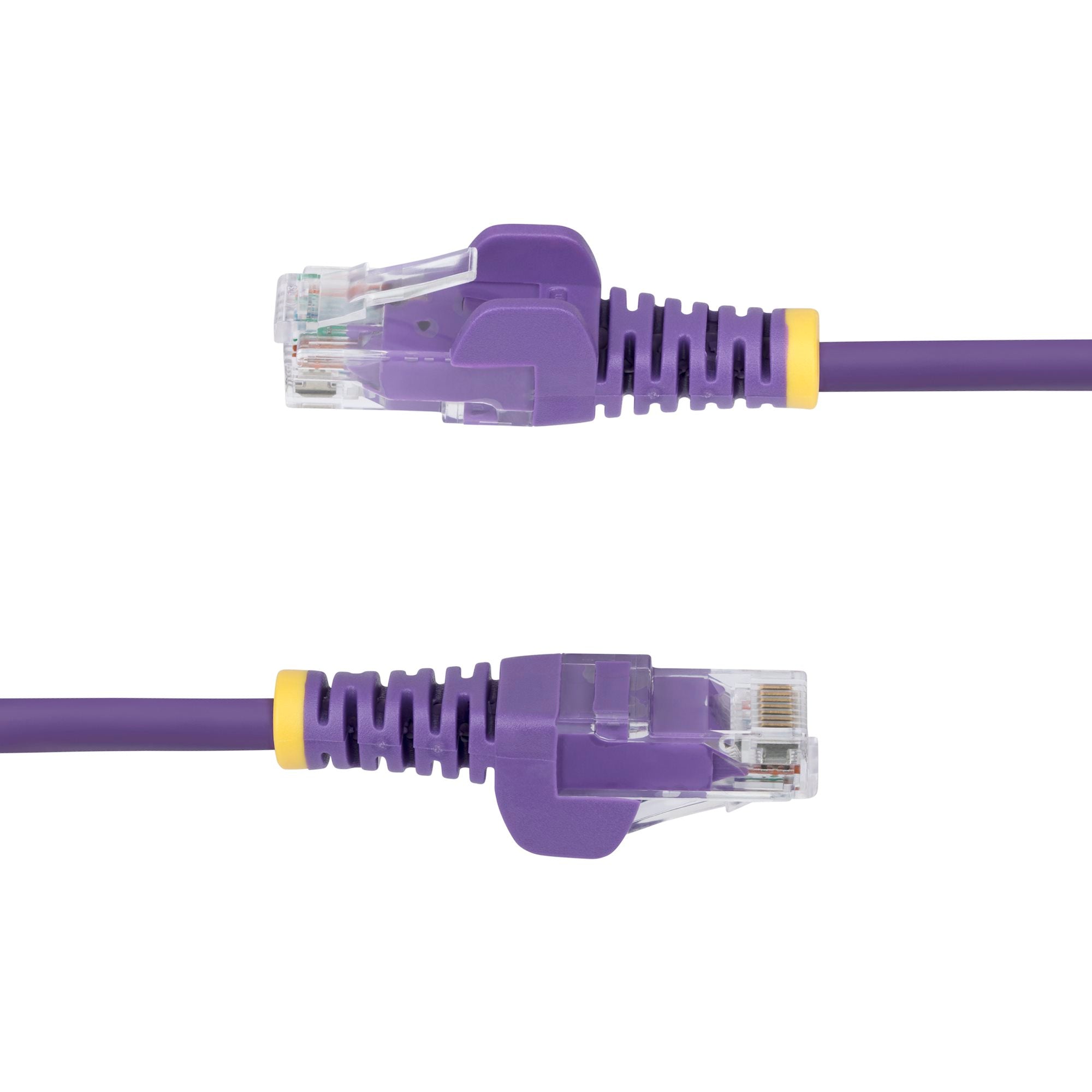 Purple Slim CAT6 Ethernet Cable, Snagless, 100W PoE, UTP, LSZH, 28AWG Pure Bare Copper Wire, Slim RJ45 Network Patch Cord w/Strain Reliefs, Fluke Tested 