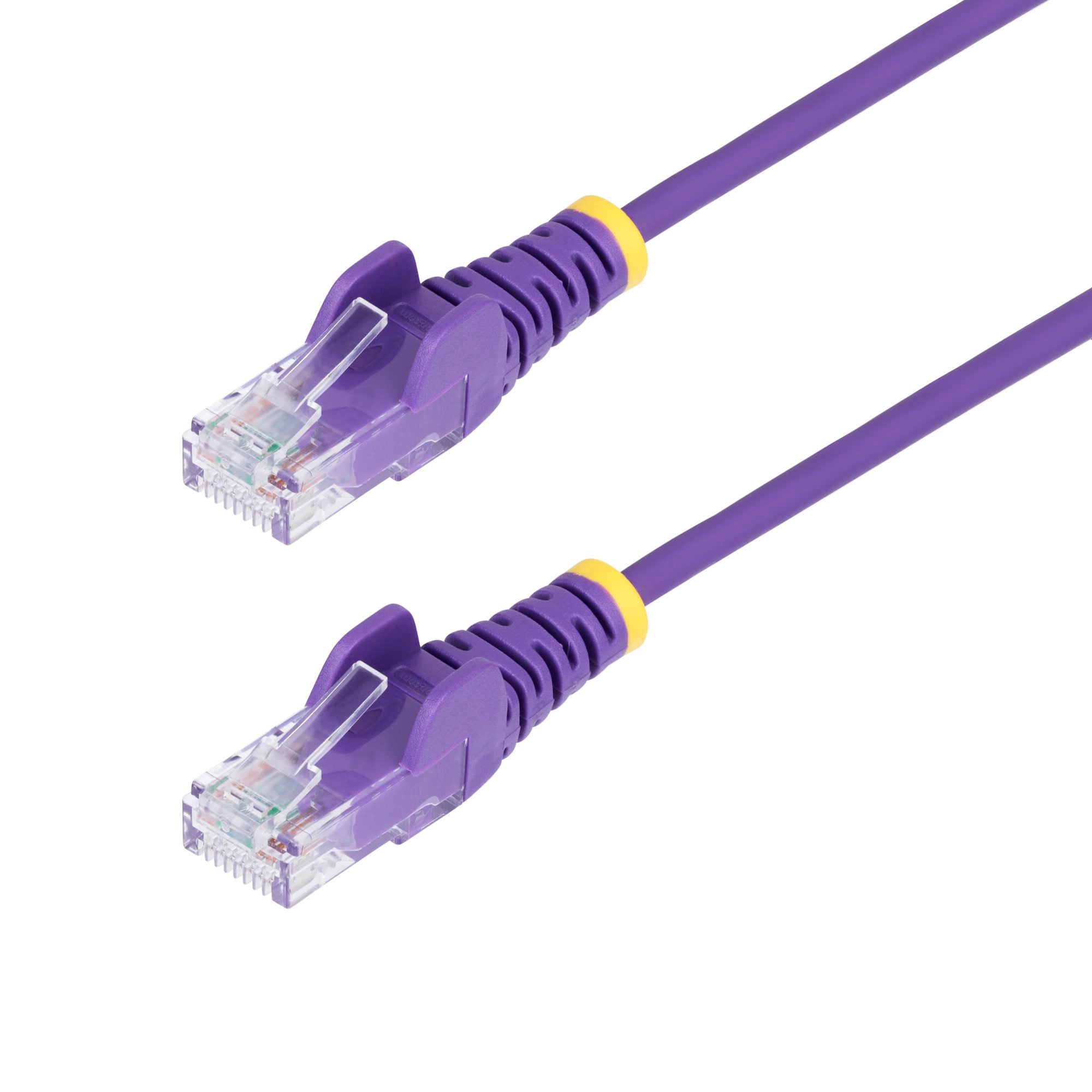 Purple Slim CAT6 Ethernet Cable, Snagless, 100W PoE, UTP, LSZH, 28AWG Pure Bare Copper Wire, Slim RJ45 Network Patch Cord w/Strain Reliefs, Fluke Tested 
