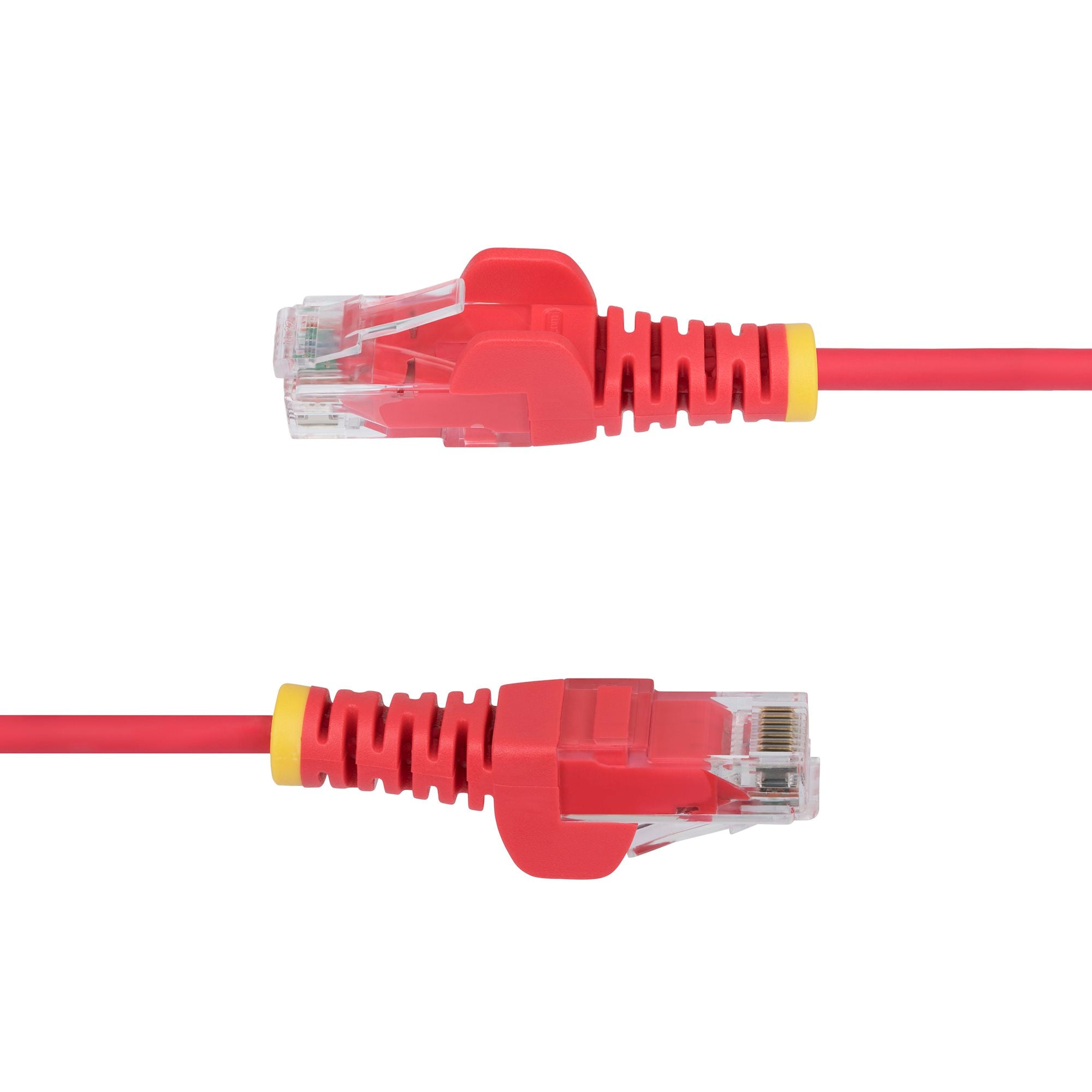 Red Slim CAT6 Ethernet Cable, Snagless, 100W PoE, UTP, LSZH, 28AWG Pure Bare Copper Wire, Slim RJ45 Network Patch Cord w/Strain Reliefs, Fluke Tested 