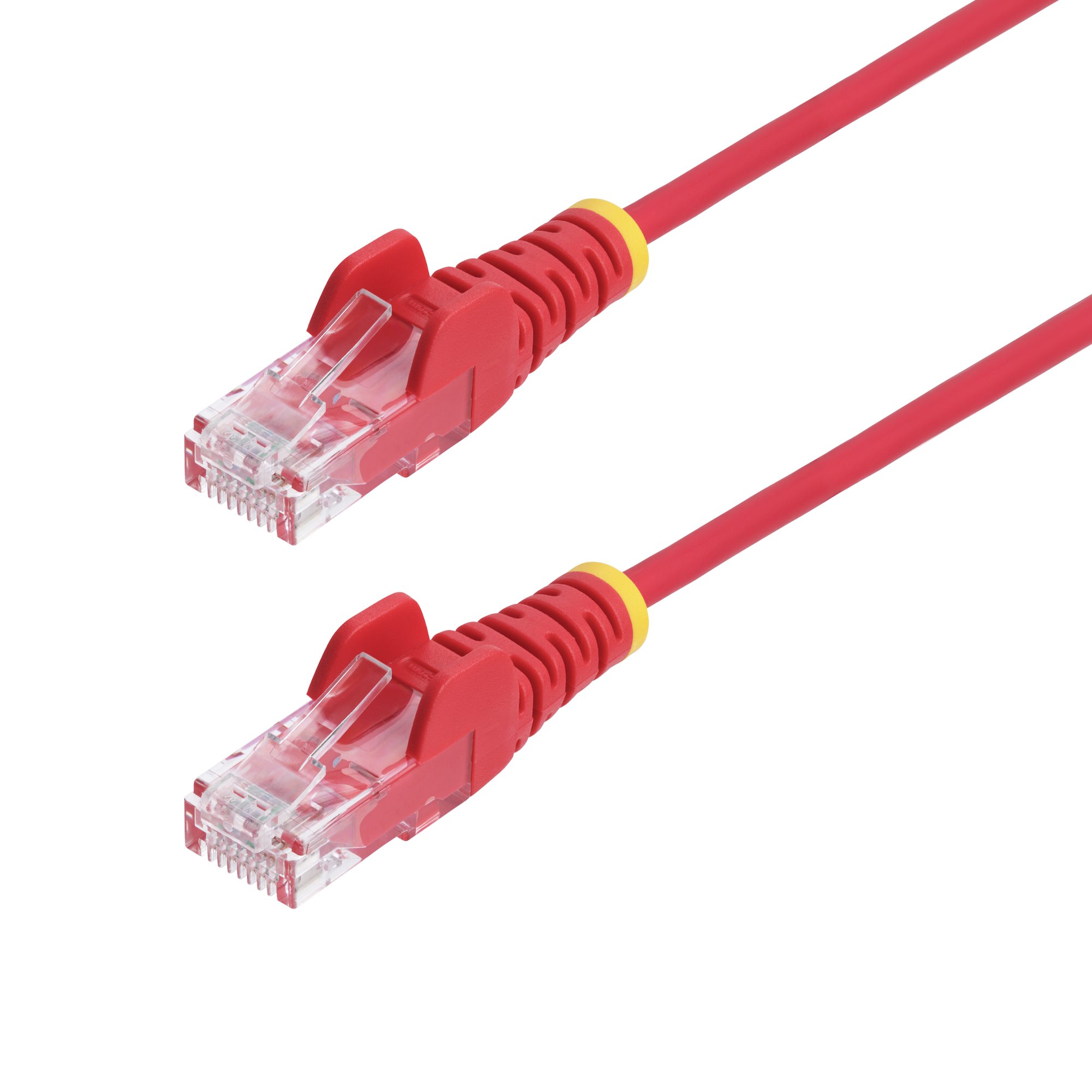 Red Slim CAT6 Ethernet Cable, Snagless, 100W PoE, UTP, LSZH, 28AWG Pure Bare Copper Wire, Slim RJ45 Network Patch Cord w/Strain Reliefs, Fluke Tested 