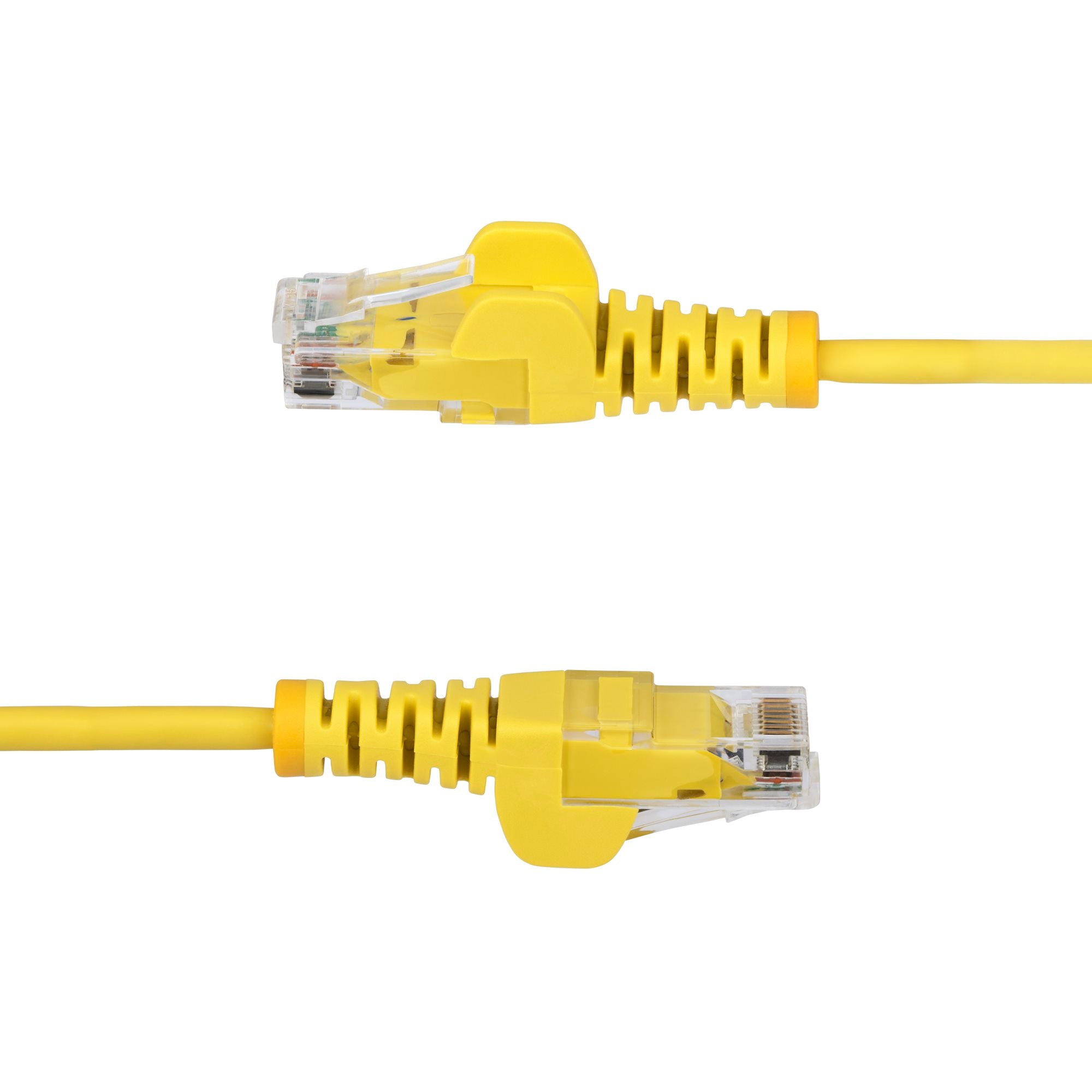 Yellow Slim CAT6 Ethernet Cable, Snagless, 100W PoE, UTP, LSZH, 28AWG Pure Bare Copper Wire, Slim RJ45 Network Patch Cord w/Strain Reliefs, Fluke Tested 