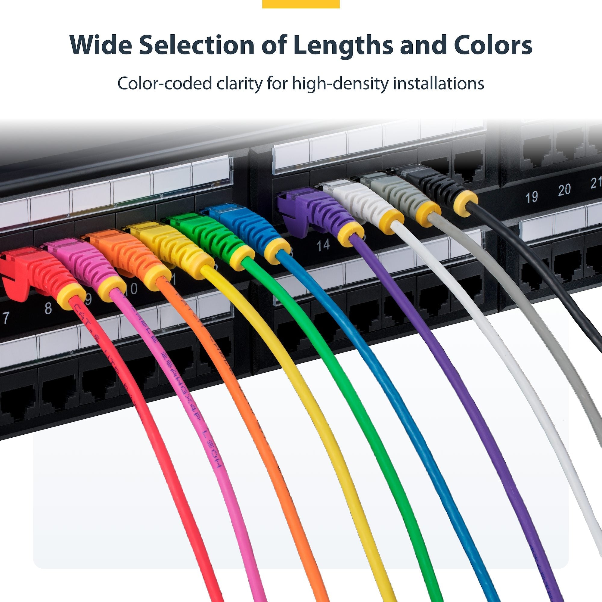 Yellow Slim CAT6 Ethernet Cable, Snagless, 100W PoE, UTP, LSZH, 28AWG Pure Bare Copper Wire, Slim RJ45 Network Patch Cord w/Strain Reliefs, Fluke Tested 