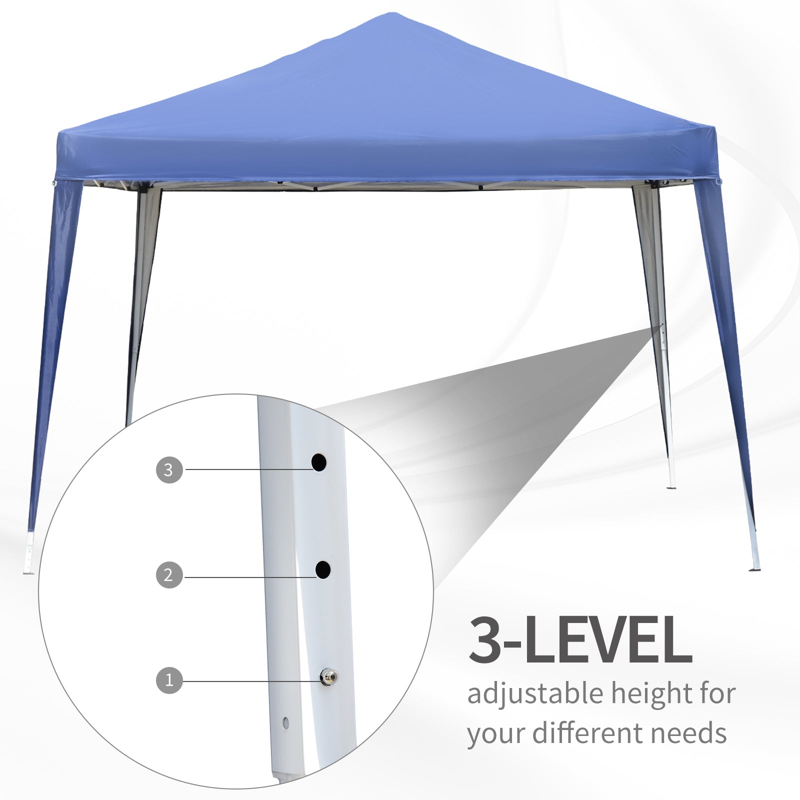 Outsunny 10x10ft Folding Pop Up Tent Outdoor Gazebo Canopy w/ Carrying Bag Blue 