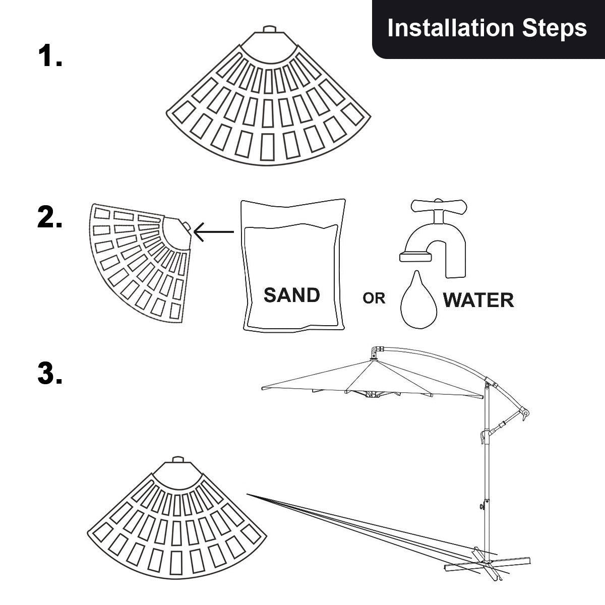 4 Pieces Round Cantilever Umbrella Base with Carry Handles for GardenÂ 