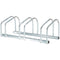 Soozier Cycle Park Elite Rack: 3-Bike Floor Parking Rack, Bicycle Storage Stand for Garage Organizer Silver