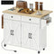Kitchen Island with Storage, Rolling Kitchen Cart with Charging Station, Drop Leaf, Spice Rack, Towel Rack, Drawers