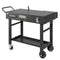 Outdoor Grill Cart, Folding Grill Table with Magnetic Knife Holder, Hooks, Spice Rack, Paper Rack, Black