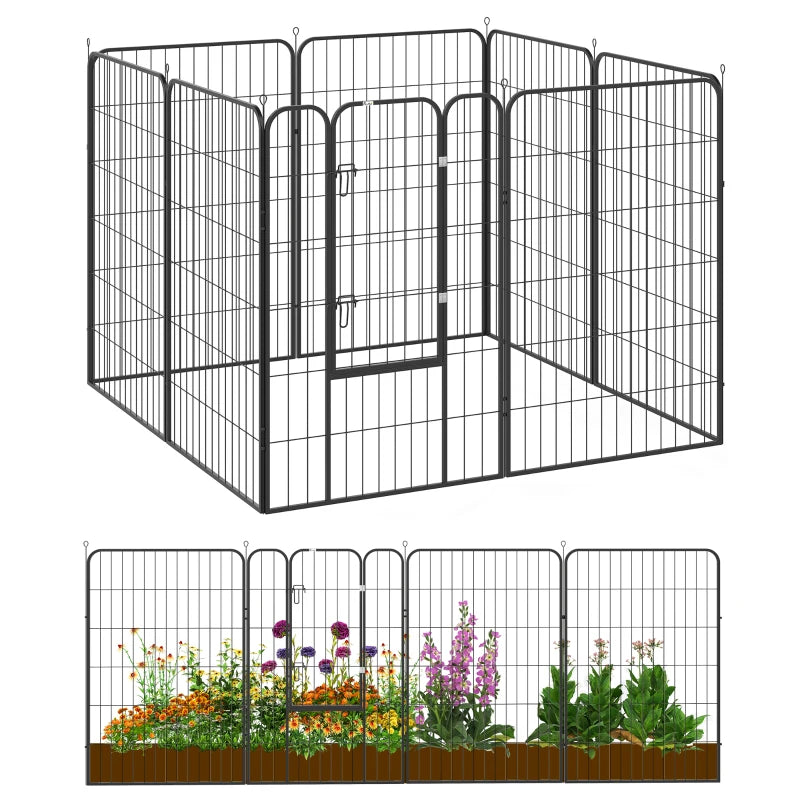 8 Panel Pet Playpen Play Yard Fence Home DIY Heavy-Duty Metal Foldable Indoor Outdoor 47"H