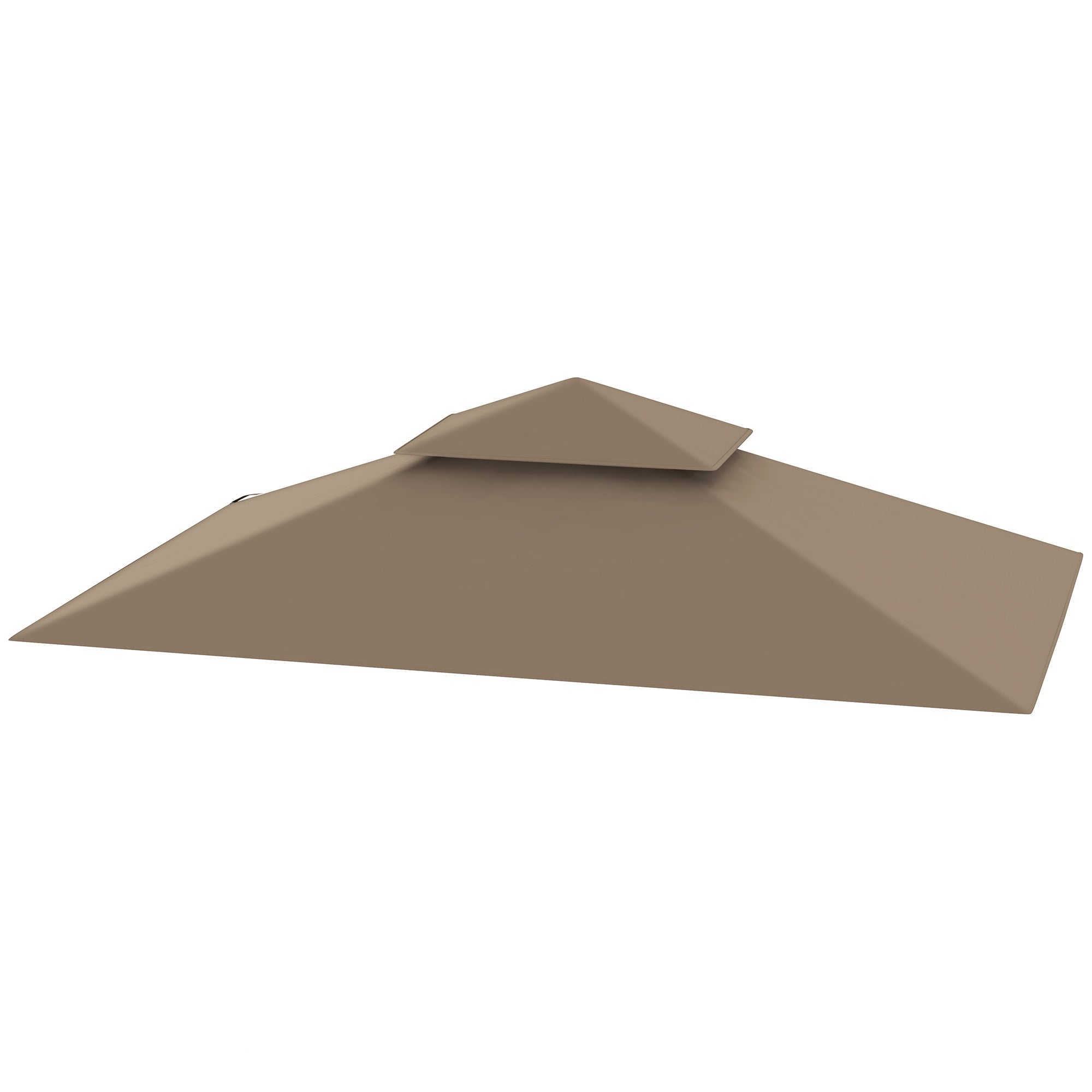 Outsunny BBQ Gazebo Canopy Replacement Roof, 5' x 8' Grill Gazebo Roof with UPF50+ Double Tiered Top Cover, Khaki 