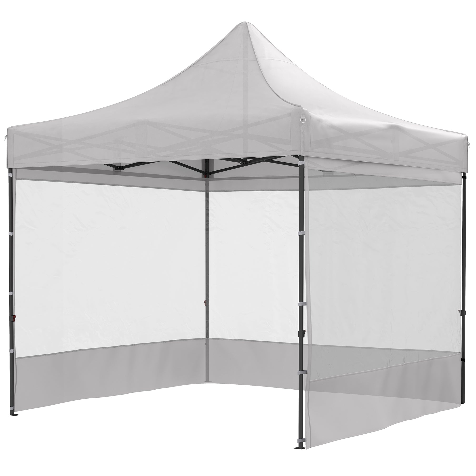 Outsunny 10' x 10' Pop Up Canopy Tent Gazebo with Wheeled Carry Bag and Sides, Height Adjustable for Outdoor, Patio, Garden 