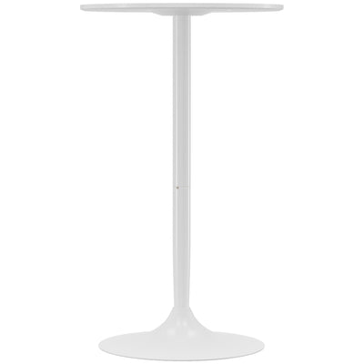 HOMCOM Modern High Top Bar Table Round Dining Painted Top Steel Base Bistro Table for 2 White 