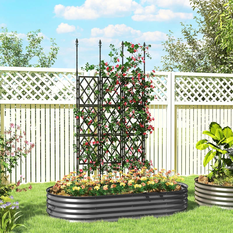 Foldable Garden Trellis, 33.5 x 77.6 Inch Lattice Climbing Support Trellis for Garden, DIY Assembly, Black